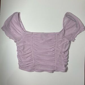 Divided by H&M Ruched Puff Sleeve Crop Top